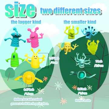 40PCS Cute Monster Finger Puppets - Soft Rubber Toys for Parties & Play