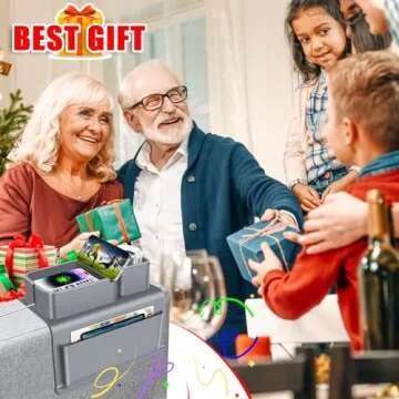 Easyjoy Couch Cup Holder Tray, Super Large Silicone Sofa Armrest Tray with Side Pockets, Anti-Spill Anti-Slip Couch Arm Tray, Cup Holder for Couch Arm Caddy, Couch Cup Holder Gifts for Family, Gray