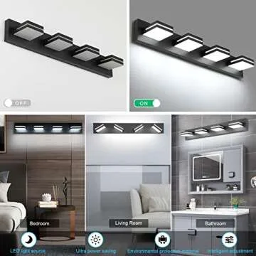 SineRise Modern LED Bathroom Vanity Light - 4-Light Beauty
