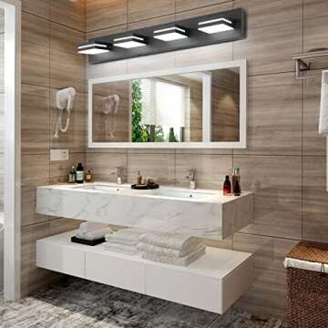 SineRise Modern LED Bathroom Vanity Light - 4-Light Beauty