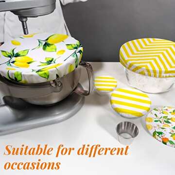 10 Pack Cloth Bowl Covers for Bread Rising Reusable Fabric Bowl Covers 5 Size Stretch Elastic Food S...
