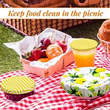 10 Pack Cloth Bowl Covers for Bread Rising Reusable Fabric Bowl Covers 5 Size Stretch Elastic Food Storage Container Covers Cotton Bread Bowl Covers Reusable Lids for Food, Fruits, Leftover(Lemon)