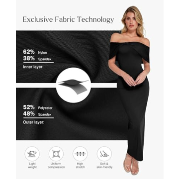 Popilush Shapewear Off-Shoulder Maxi Dress for Women