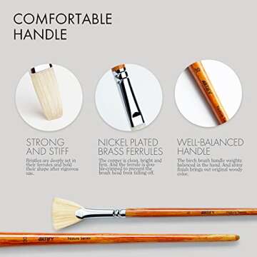 ARTIFY Oil Paint Brushes Set, 15Pcs Professional Natural Chungking Bristle Acrylic Paint Set, Perfect for Oil and Acrylic Painting, Long and Heavy Handle