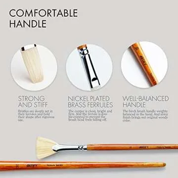 ARTIFY Oil Paint Brushes Set, 15Pcs Professional Natural Chungking Bristle Acrylic Paint Set, Perfect for Oil and Acrylic Painting, Long and Heavy Handle