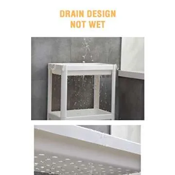 UNooMe Rolling Organizer Storage Cart - Bathroom Shelf Organizer 3 Tier Storage Organizer Shelf Rack with Wheels for Office Kitchen Bedroom Bathroom Laundry Room Dressers…