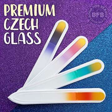 Glass Files for Nails, Bona Fide Beauty Manicure Glass Fingernail Files for Gentle Nail Care, Expert...