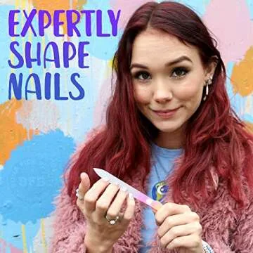 Glass Files for Nails, Bona Fide Beauty Manicure Glass Fingernail Files for Gentle Nail Care, Expertly Shape Nails, Smooth Finish - 4-Piece Tricolor Premium Czech Glass Files