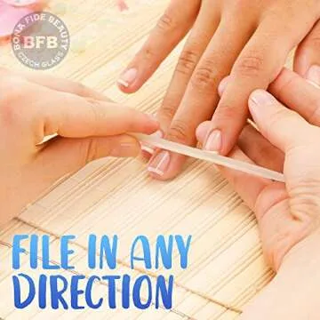 Glass Files for Nails, Bona Fide Beauty Manicure Glass Fingernail Files for Gentle Nail Care, Expertly Shape Nails, Smooth Finish - 4-Piece Tricolor Premium Czech Glass Files