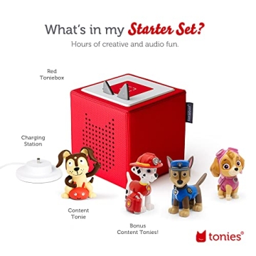 Toniebox Audio Player Starter Set – Red with Favorite Characters