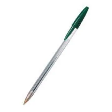 Bic Cristal Medium Smudge-free Ballpoint Pen, 1.0mm Tip Line, Green, Ideal for Office and School, Pack of 50