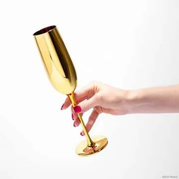 Barbie Champagne Flutes Set - Elegant Gold and Pink Design