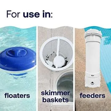 HTH 42053W Pool Care 3" Chlorine Tabs Advanced, Individually Wrapped Tablets - Swimming Pool Sanitizer with Clarifier & Algaecide, Destroys Bacteria & Algae, Delivers Clear Water All Season, 8 lbs