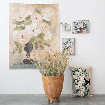 Handmade Paper Mache Footed Container for Unique Decor