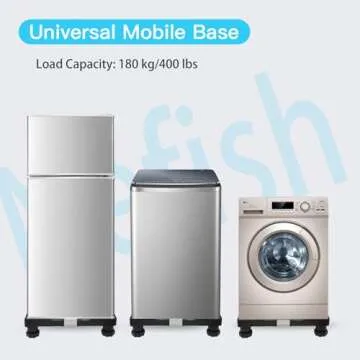 Nefish Mini Fridge Stand Universal Stand Base Adjustable Refrigerator Stand with 4 Strong Feet Washing Machine Pedestal Multi-Functional Base for Dryer (Black)