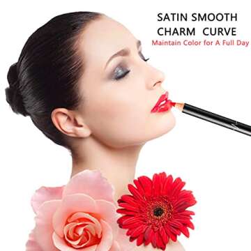 DC-BEAUTIFUL 18 Colors Lip Liners Pencil Set with 2 Pencil Sharpeners, Premium Waterproof Smooth Lip...