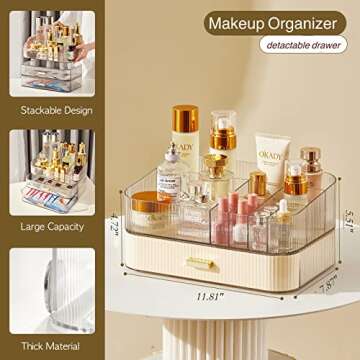 Stylish Decorcode Stackable Makeup Organizer for Beauty Essentials