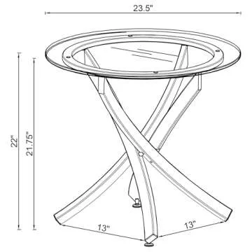 Modern Glass Top Round End Table with Chrome Base