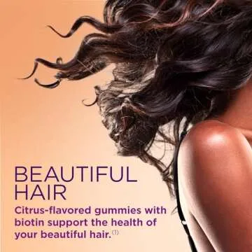 Nature's Bounty Hair, Skin & Nails with Biotin and Collagen, Citrus-Flavored Gummies Vitamin Supplement, Supports Hair, Skin, and Nail Health for Women, 2500 mcg, 80 Ct (2 pack)