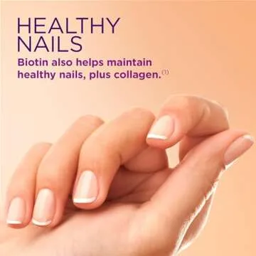 Nature's Bounty Hair, Skin & Nails with Biotin and Collagen, Citrus-Flavored Gummies Vitamin Supplement, Supports Hair, Skin, and Nail Health for Women, 2500 mcg, 80 Ct (2 pack)