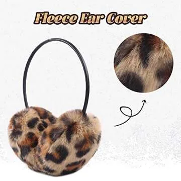 Yuoahcn Women Winter Unisex Ear Muffs Faux Fur Warm Earmuffs Lady Girls Plush Ear Warmers Outdoor Ear Covers Headband (Leopard print)