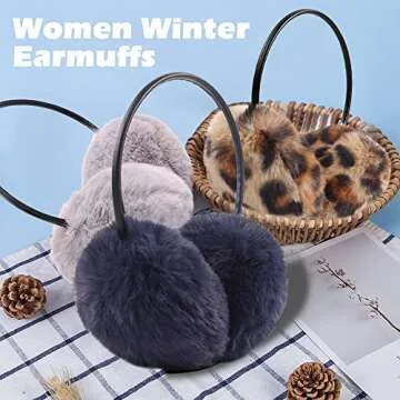 Yuoahcn Women Winter Unisex Ear Muffs Faux Fur Warm Earmuffs Lady Girls Plush Ear Warmers Outdoor Ear Covers Headband (Leopard print)