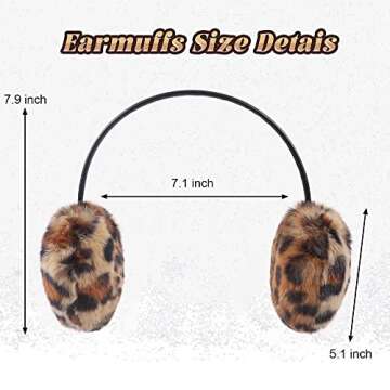 Yuoahcn Women Winter Unisex Ear Muffs Faux Fur Warm Earmuffs Lady Girls Plush Ear Warmers Outdoor Ear Covers Headband (Leopard print)