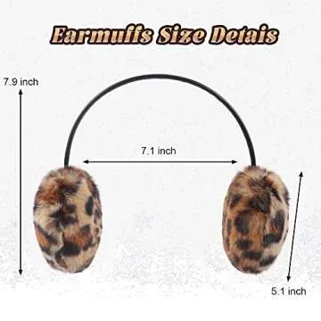 Yuoahcn Women Winter Unisex Ear Muffs Faux Fur Warm Earmuffs Lady Girls Plush Ear Warmers Outdoor Ear Covers Headband (Leopard print)
