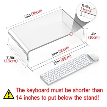Beimu Acrylic Monitor Stand Riser for Ergonomic Home Office