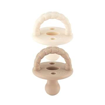Itzy Ritzy Silicone Orthodontic Pacifiers - Sweetie Soother Pacifiers with Collapsible Handle & Two ...