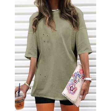 Dokotoo Womens Casual Summer Tops Short Sleeve Blouse