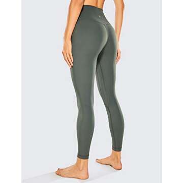 CRZ YOGA Women Naked Feeling Yoga Pants 25 Inches - 7/8 High Waisted Workout Leggings Grey Sage Smal...