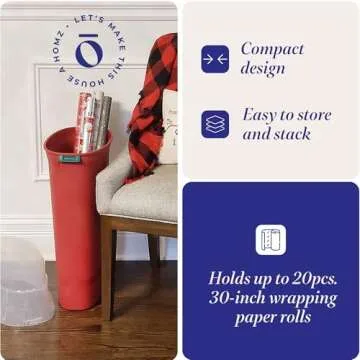 HOMZ Seasonal Holiday Gift Wrap Storage Organizer