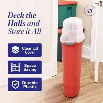 HOMZ Seasonal Holiday Gift Wrap Storage Organizer