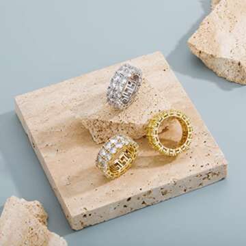 TOPGRILLZ Gold Engagement Ring with Cubic Zirconia