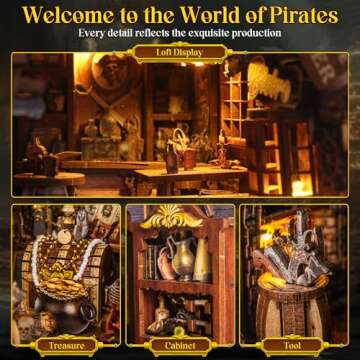 Wimlade Pirate Ship Book Nook Kits for Creative Minds