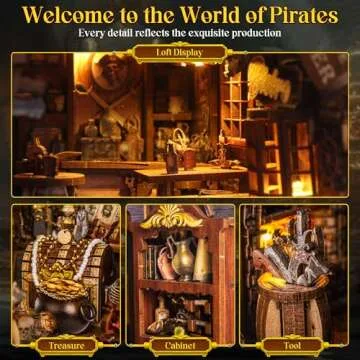 Wimlade Pirate Ship Book Nook Kits for Creative Minds