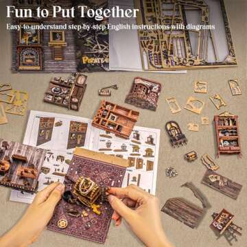 Wimlade Pirate Ship Book Nook Kits for Creative Minds