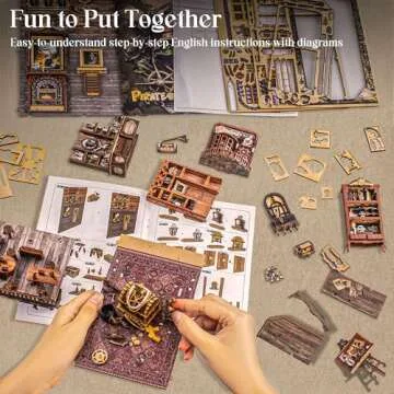 Wimlade Pirate Ship Book Nook Kits for Creative Minds