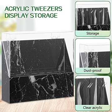 MISMXC 8-Hole Acrylic Tweezers Holder with Cover for Salons