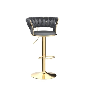 Stylish KINFFICT Velvet Swivel Bar Stools Set of 2