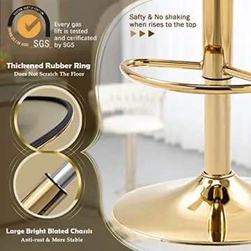 Stylish KINFFICT Velvet Swivel Bar Stools Set of 2