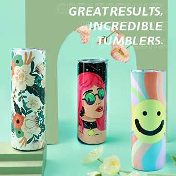 Vibrant HTVRONT Sublimation Tumblers 20oz - 4 Pack