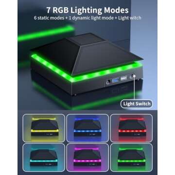 MENEEA Cooling Fan Dust Proof for Xbox Series X Console with Colorful Light Strip,MENEEA Dust Cover Filter,Rubber Dust Plugs,Low Noise Top Fan with 3 Gears,Cooler&Light Independent Touch Switch, 2 USB Port