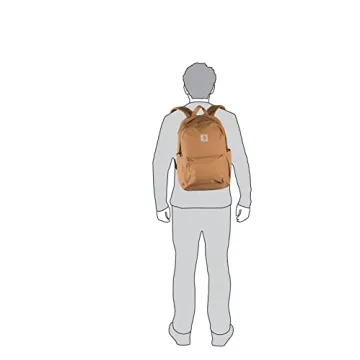 Carhartt 21L Classic Daypack, Durable Water-Resistant Pack with Laptop Sleeve, Brown, Containts PFAS