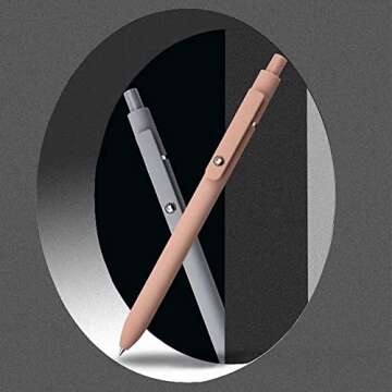 Right Point 5pcs Gel Pens Set - Quick Dry Black Ink Roller Ball Pens