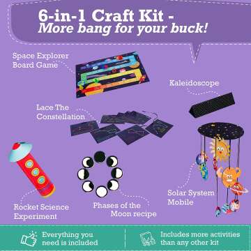 6-in-1 Space Craft Kit for Kids Ages 6-10