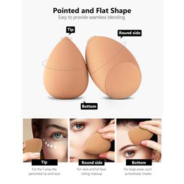 InnoGear Makeup Sponge, 10 Pcs Makeup Sponges Blender Set Beauty Cosmetic Foundation Blending Applicator Puff, Flawless for Liquid Cream Powder (Multicolor 1)