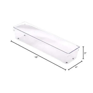 iDesign Linus Kitchen Drawer Organizer Set of 2 Clear