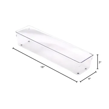 iDesign Linus Kitchen Drawer Organizer Set of 2 Clear